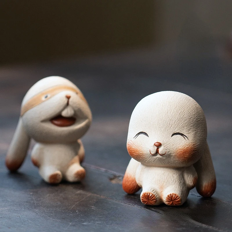 

Chinese Boutique Purple Clay Tea Pet Mascot Lucky Rabbit Tea Figurine Ornaments Handmade Crafts Tea Set Decoration Accessories