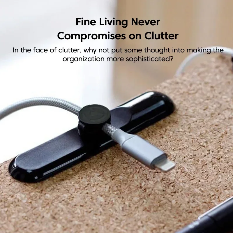 USB Cable Organizer Wire Winder Silicone Tie Fixer Wire Management Cord Clip Office Desktop Phone Cables holder