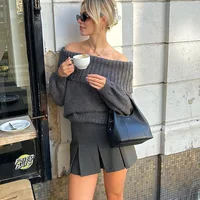 TELLHONEY Women Fashion Slash Neck Strapless Off The Shoulder Sweater Female Casual Long Sleeves Knitted Slim Fitting Pullover - Image 2