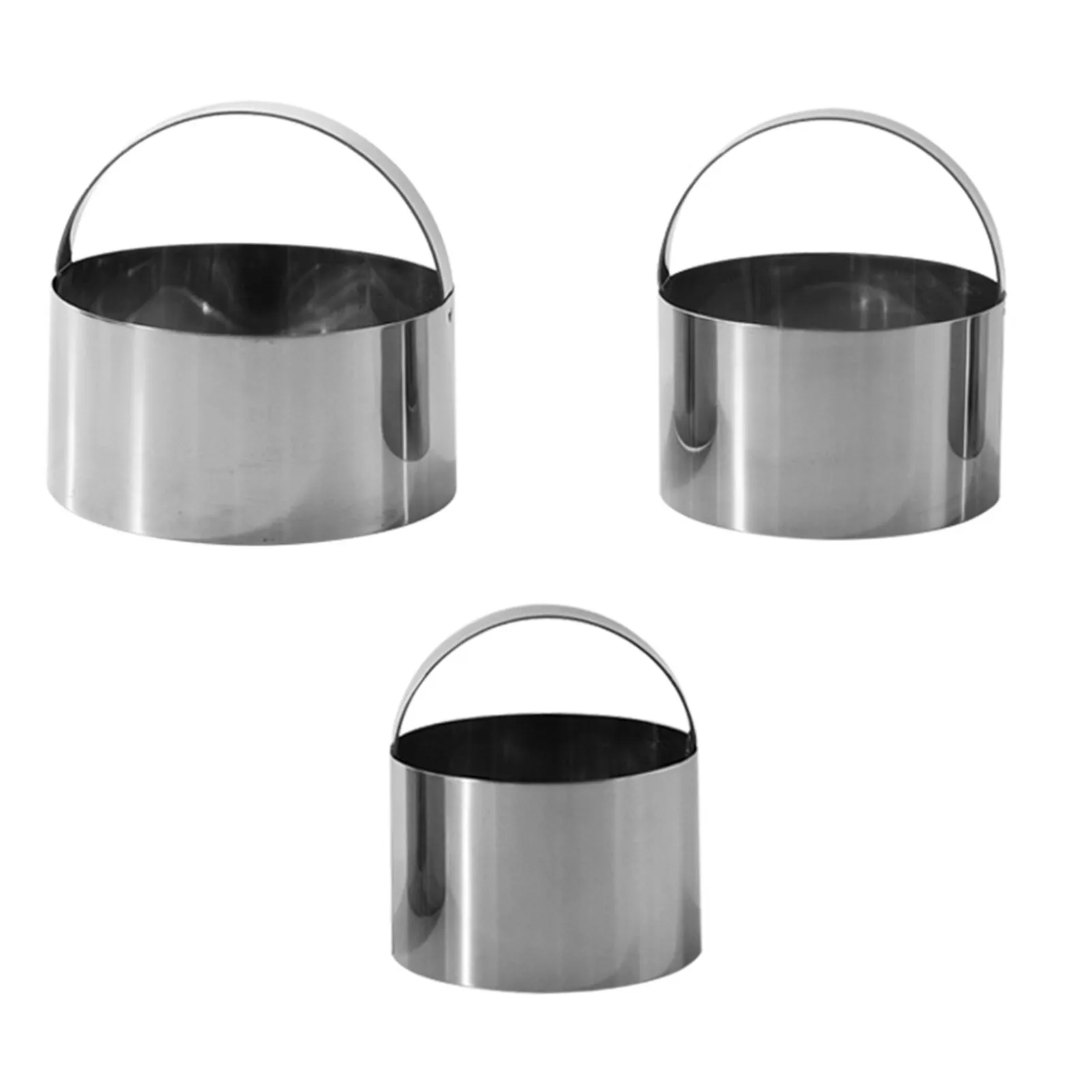 

3 Pcs Biscuit Cookie Cutter Set For Baking Biscuit Plain Edge Round Cutters Metal Ring Baking Molds Cutters In Graduated Sizes