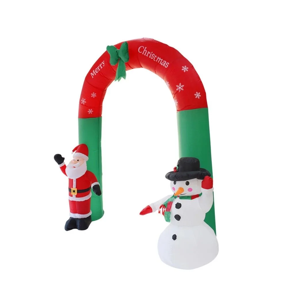 

1PC 2.4m Inflatable Arch Santa Claus Snowman Christmas Outdoors Ornaments Xmas New Year Party Home Shop Yard Garden Decoration