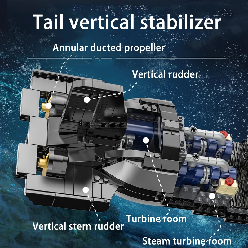 Submarine Model avec Display Stand 2282 pièces pour les 14 ans et plus
