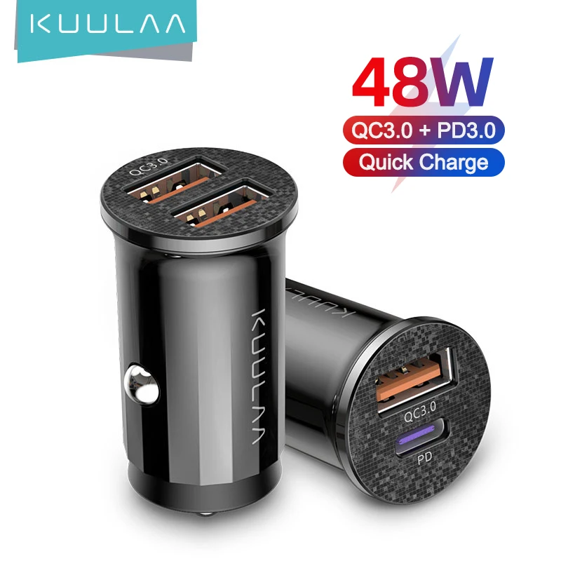 KUULAA Mini USB Car Charger Quick Charge 4.0 PD 3.0 36W Fast Charging Charger For iPhone Huawei Xiaomi Mi Type C Mobile Phone|Car Chargers| - AliExpress