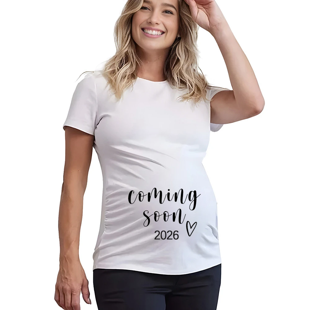 Baby Loading 2026 Drucken Schwangere Frauen Schwangerschaft Ankündigung T-Shirt Weibliche Schwangerschaft Kleidung Neue Mama Kurzarm Shirts T – Detail 8