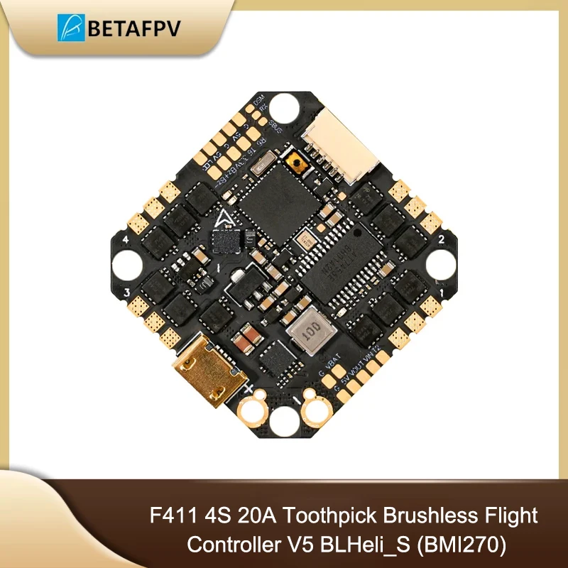 

BETAFPV F411 4S 20A Toothpick Brushless Flight Controller V5 BLHeli_S (BMI270)