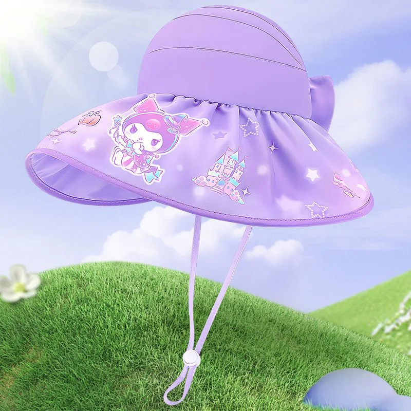

Детская летняя Солнцезащитная шляпа Sanrio Kuromi с вентилируемым шнурком