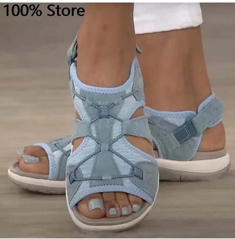 Women Sandals Shoes 2022 New Fashion Sandals Ladies Open Toe Women Sandals Comfy Round Shoes Flat Beach Sandals