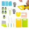 19PCS Montessori Kitchen Tools For Toddlers-Kids Cooking Sets Safe For Real Cooking Toddler Crinkle Cutter Kids Cutting Board 1