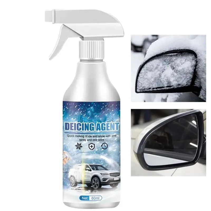 

60ml Ice Melting For Cars Powerful Fast Melting Snow Cleaner Snow Melting Spray Car Window Glass Deicing Winter De Icing spray