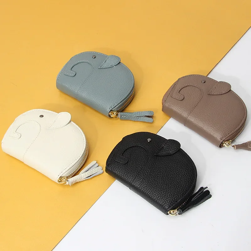 Japanese creative elephant card bag large capacity card pendant organ card ba female certificate card sleeve leather small purse