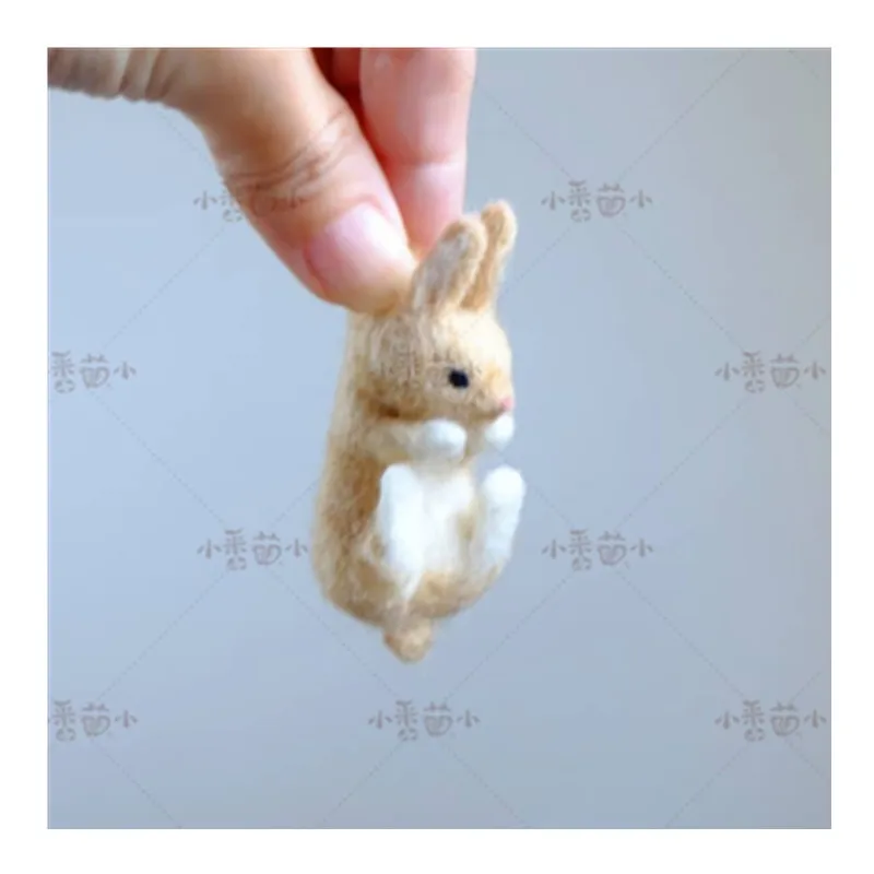 Woollen felt jab, animal hedgehog, cat, panda, rabbit seal yucococafe. wool felt needle felting decoration craft needlecraft