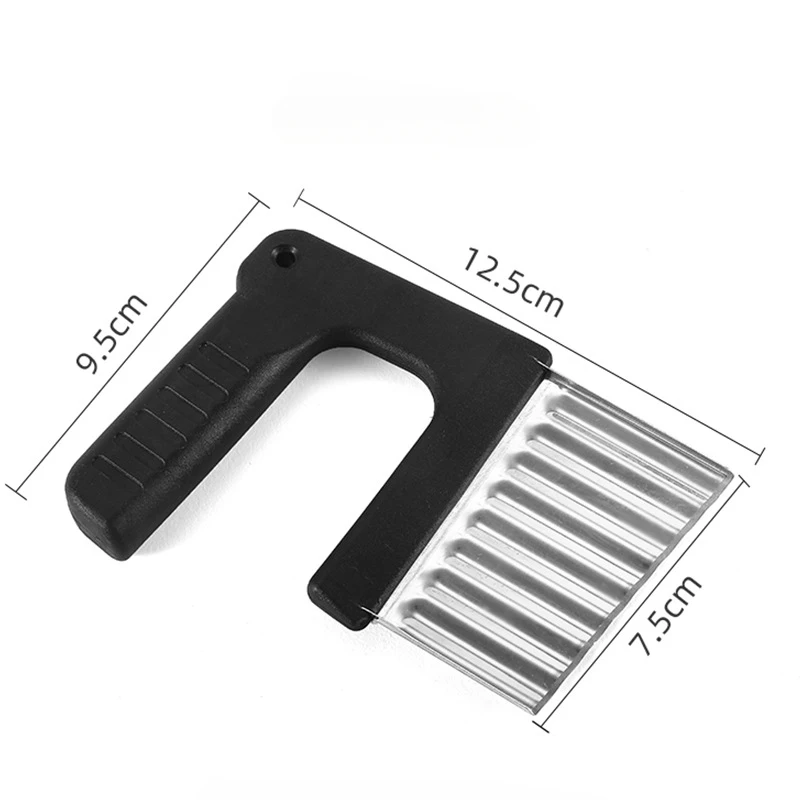 Hand-held Stainless Steel Potato Slicer Household Portable Potato Wave Cutter with Handle Kitchen Gadgets Creative Chip Cutter