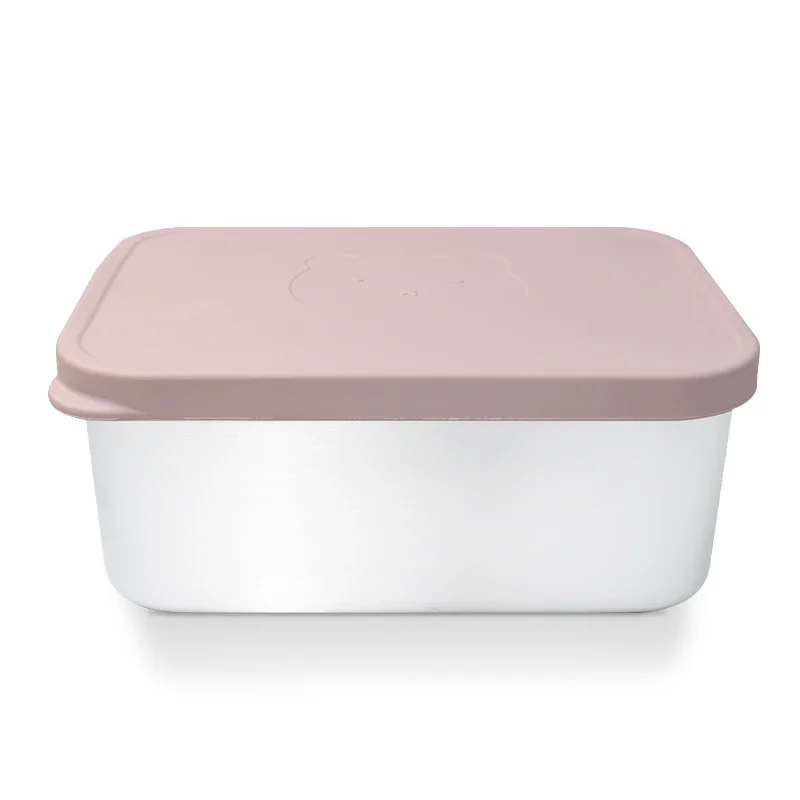 Stainless Steel Lunch Box Environmentally Friendly Food Grade Bpa Free Leakproof Children's Lunch Box Silicone Lid Lunch Box 4
