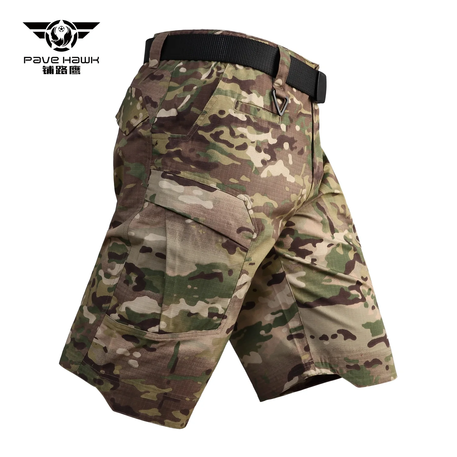 

PAVE HAWK Camouflage men's tactical shorts outdoor hunting wear-resistant cargo wear multi-bag breathable shorts