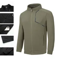 Vêtements de sport décontractés en plein air printemps automne hommes col montant vêtements de sport à manches longues deux pièces hommes Fitness vêtements de sport d'équitation 3