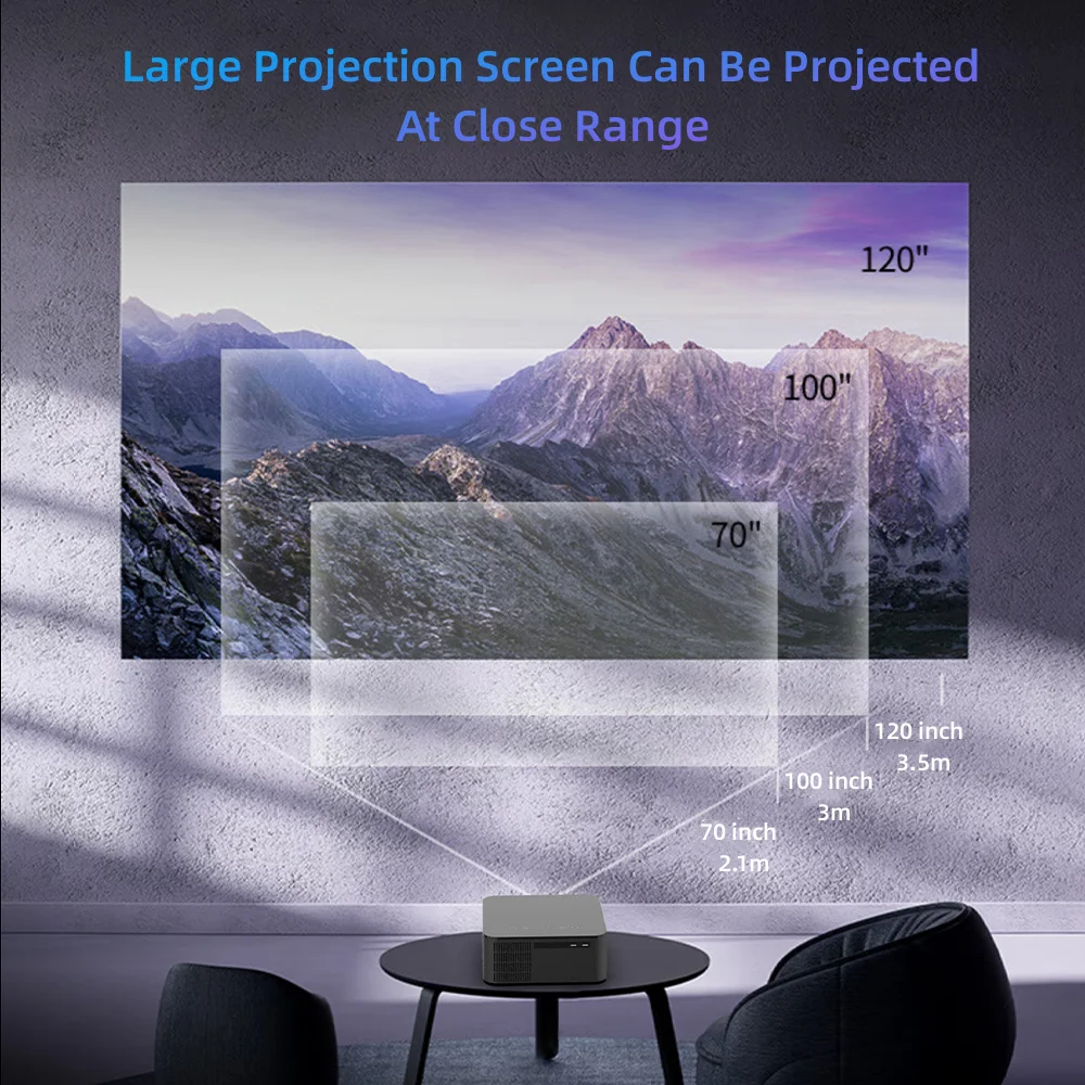 YYHC 2023 LC 무먼지 기술, 높은 루멘, 새로운 트렌드, 1080p 풀 HD LED LCD, 휴대용 미니 안드로이드 홈 프로젝터