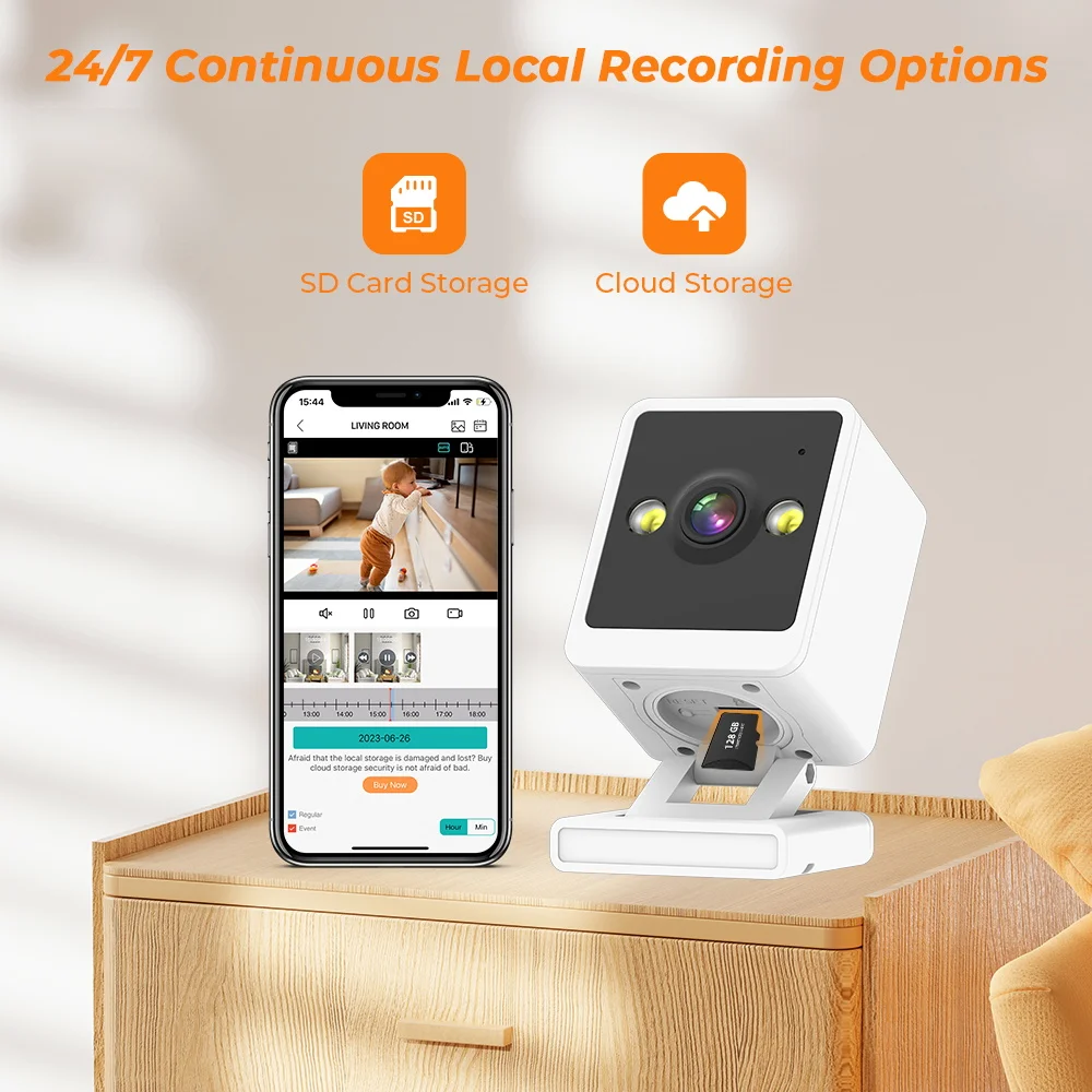 BESDER Wifi Camera IP 1080P Indoor Baby Monitor Color Night Vision Human Detect