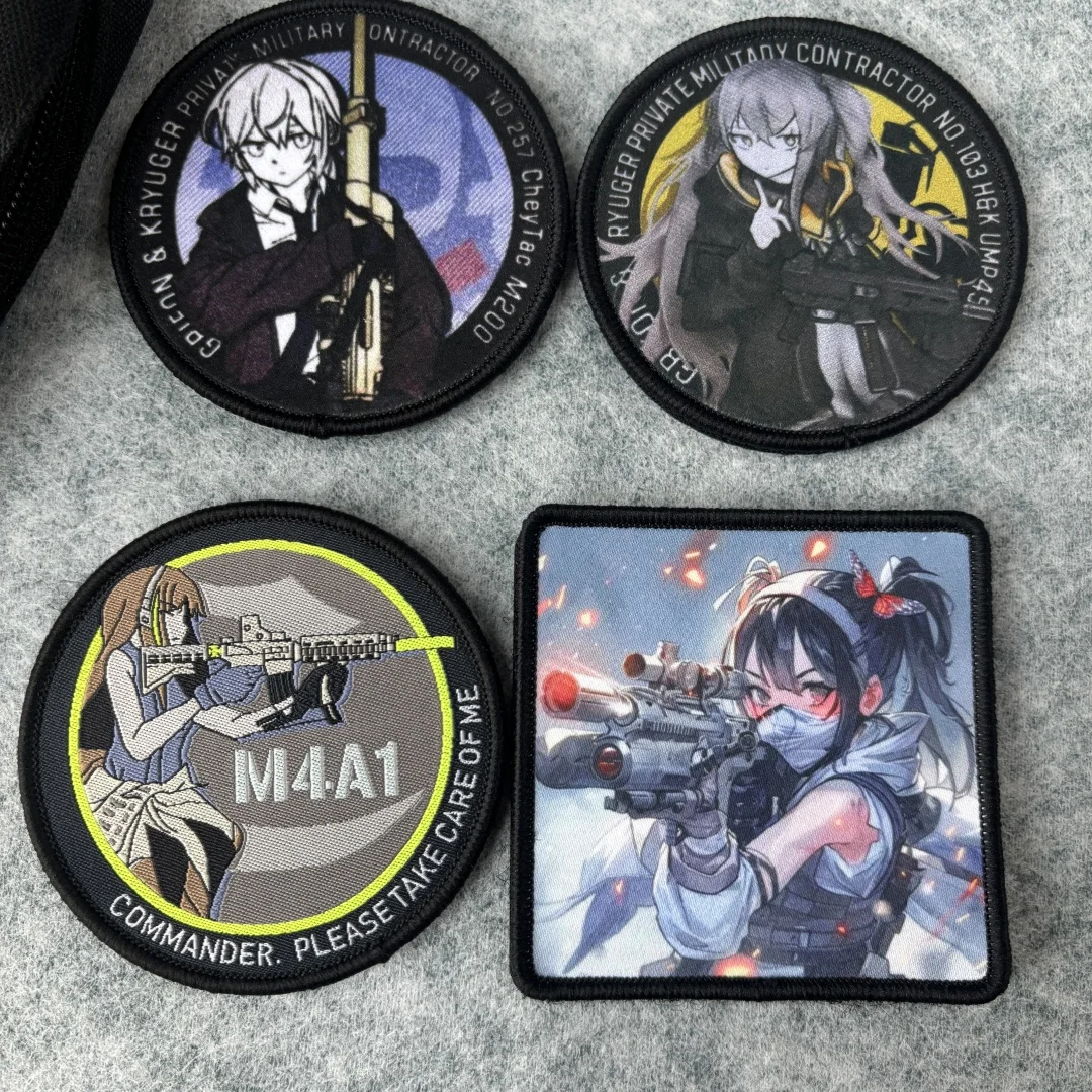 Anime Girl Patches, Print Hook And Loop Patches, Military Morale
