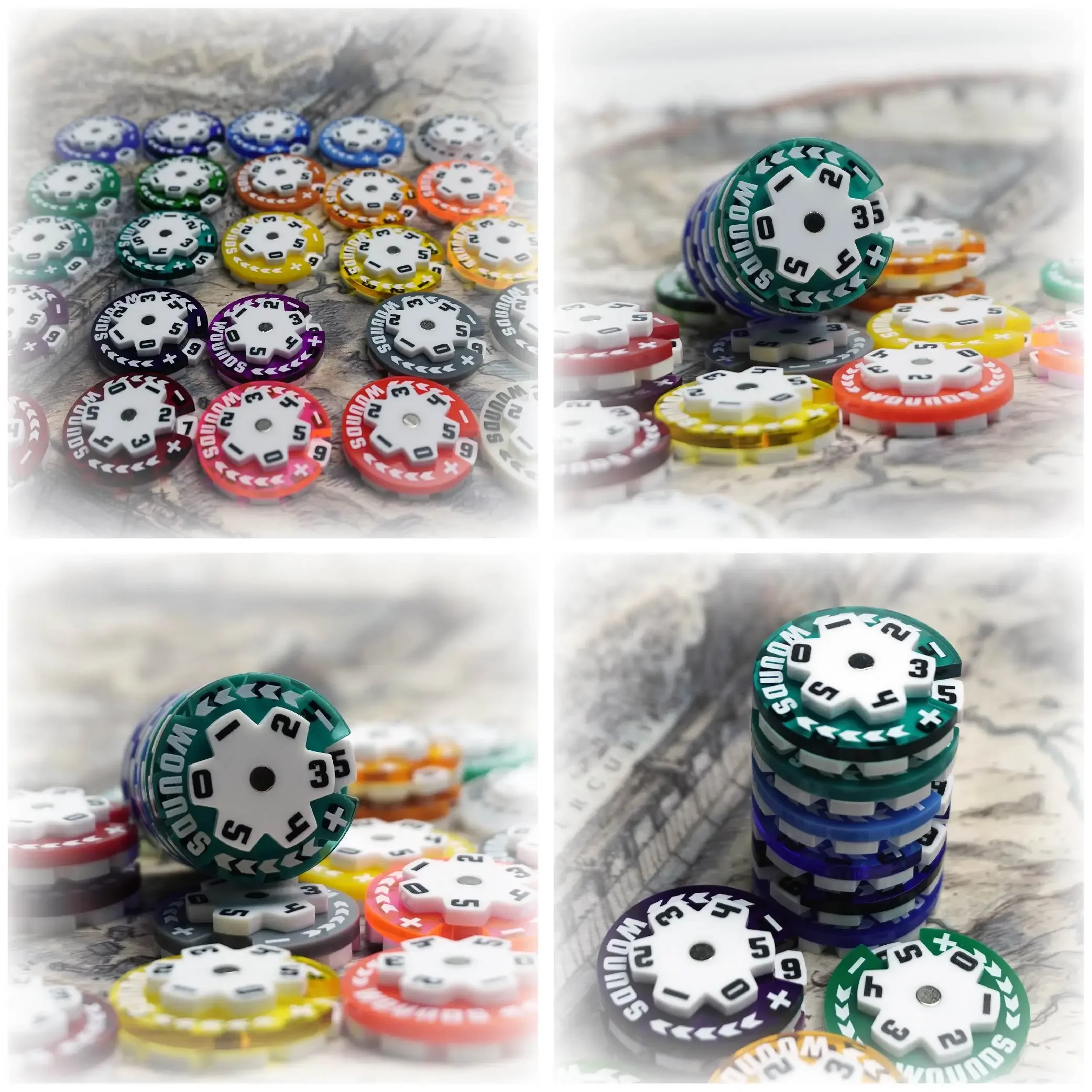 Acrylic Round Counter with 32mm Markers