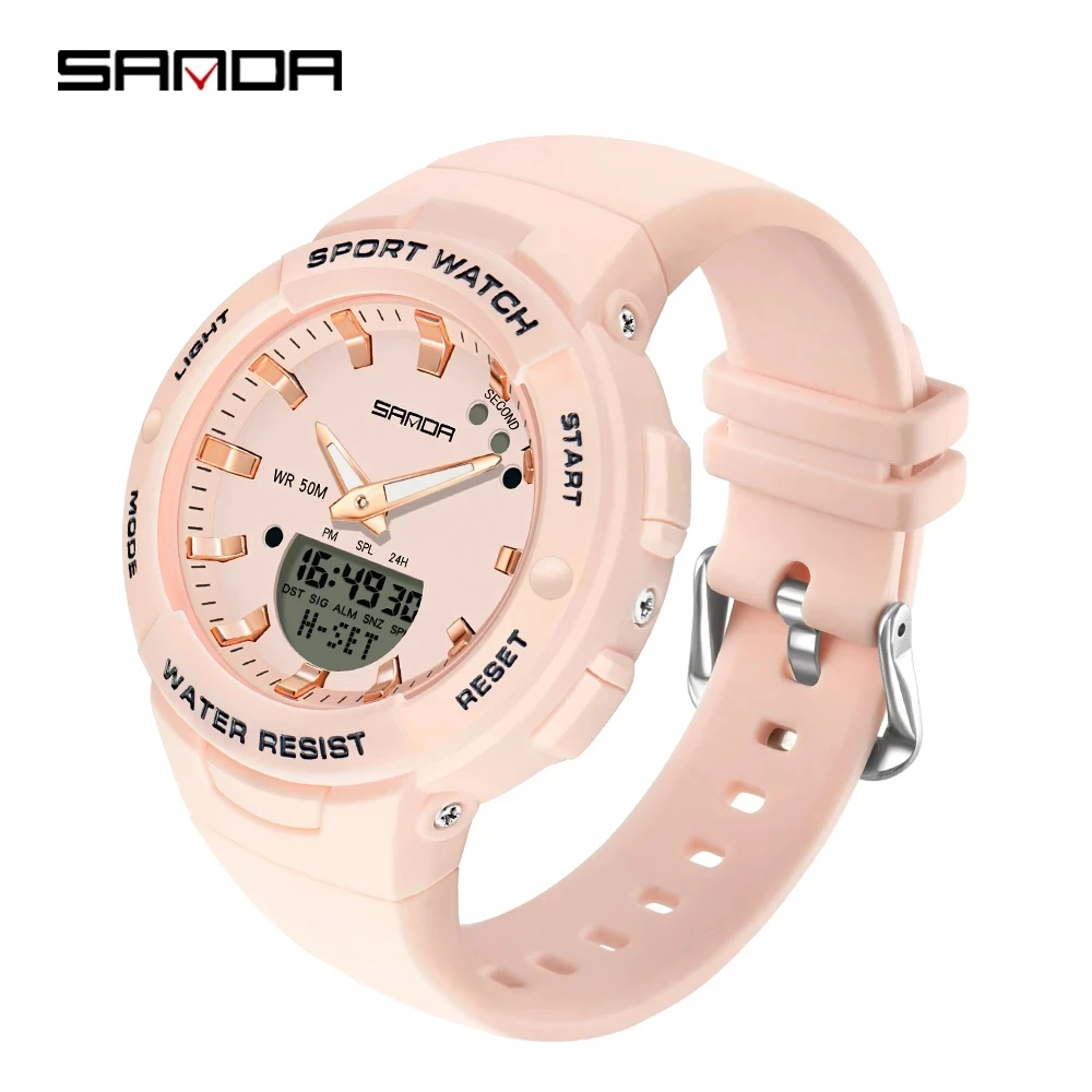 

SANDA 2023 Hot Sell Men Watch Multifunction Waterproof Digital Sports Wristwatch Casual Unisex Students Electronic Watches 6005