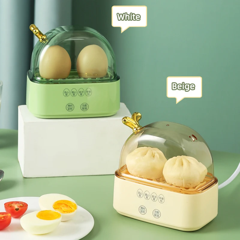 120W Mini Electric Egg Boiler Smart Steamer Timing Egg Cooker Breakfast Machine 2 Eggs Portable Steamer Automatic Power Off 220V 5