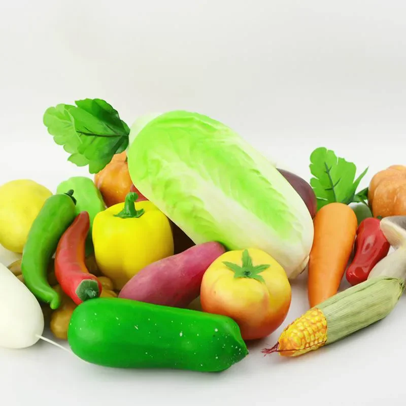 Simulated Vegetables Green PVC Material Fake Vegetable Model Kids Pretend Play Kitchen Toys Artificial Foods Home Decor 1 Piece kitchen food toys vegetable ornaments food model
