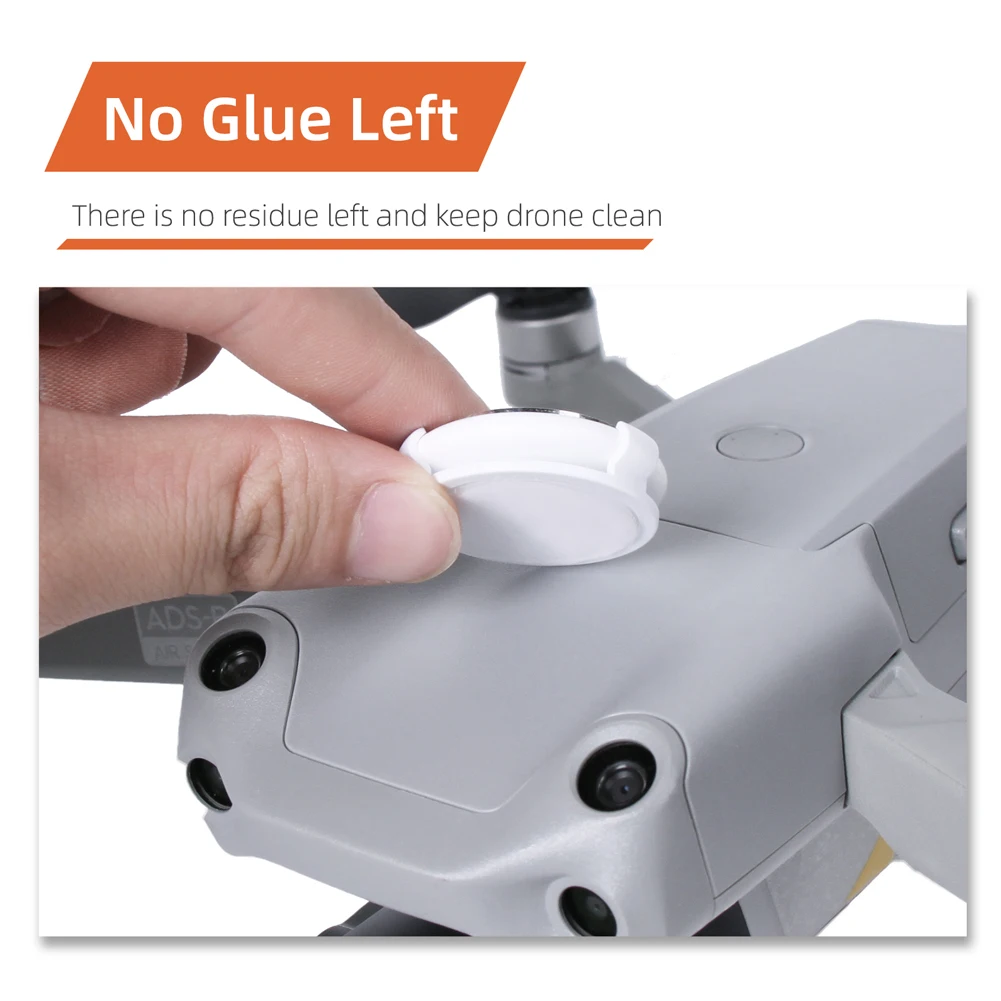Vue éclatée du support drone anti-perte pour AirTag montrant les composants de fixation et le boîtier étanche.