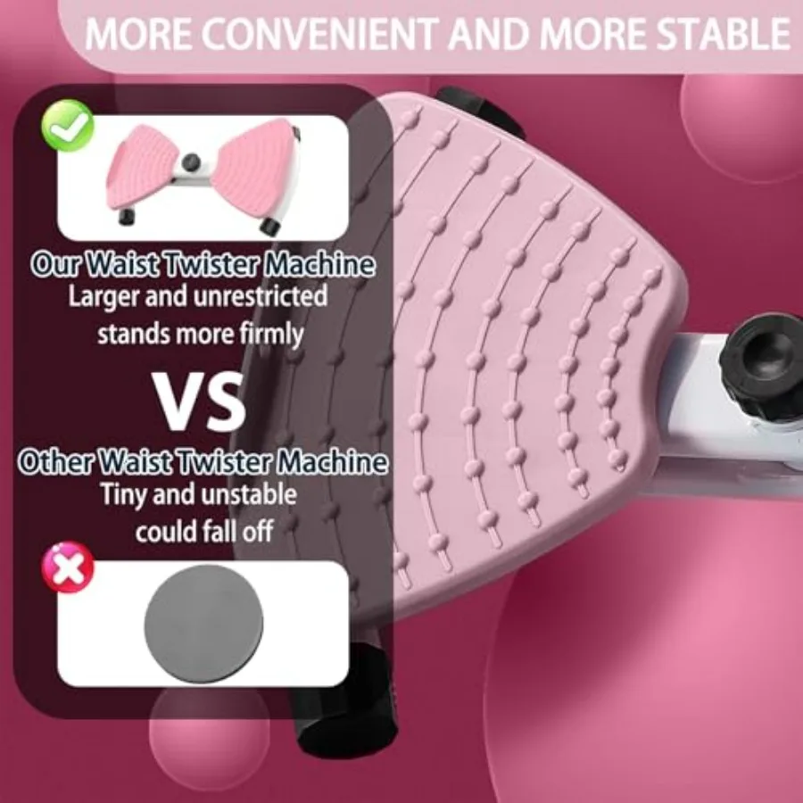 Waist Twisting Machine Board With Resistance Band - 350 Lbs Weight Capacity, 360° Rotating Waist Twister Noiseless Ab Twister Ma