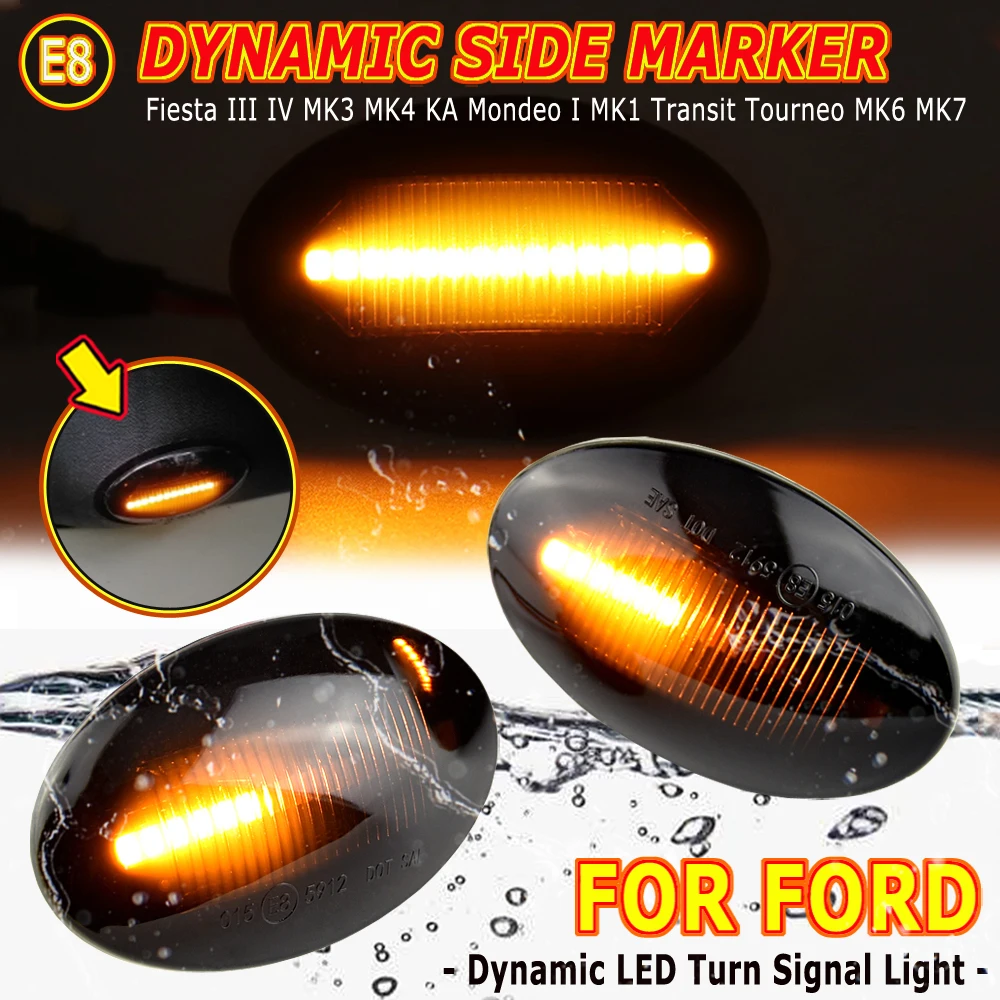 �帣�� �� ���̵� ��Ŀ ������ �����̴� ��, ���� Fiesta MK3 MK4 KA Mondeo Transit Tourneo LED ���̳��� �� �ñ׳� ����Ʈ