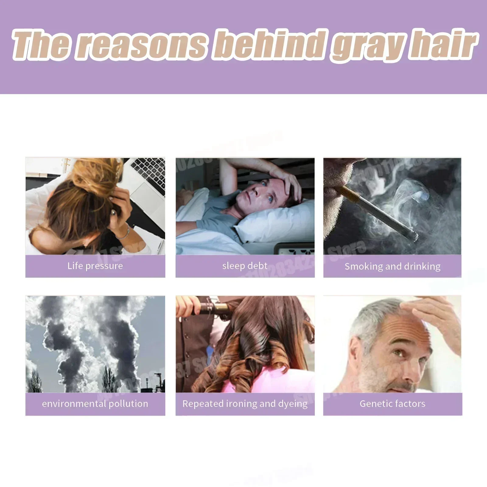 Hair Care White To Black Anti-gray Hair Natural Color Repair Nourish Essence for Men Women Hair Loss Product