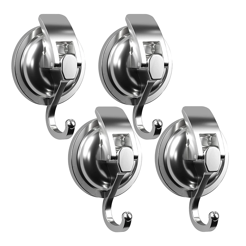 

4PCS Hooks Strong Self Adhesive Door Wall Hangers Hooks Suction Heavy Load Rack Cup Sucker For Kitchen Bathroom