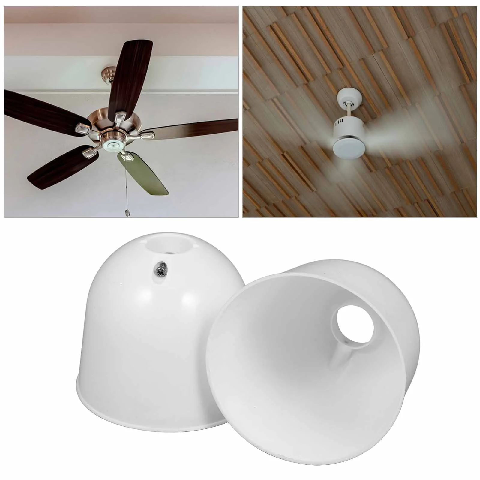 2 Pcs Ceiling Fan Accessories Cup Light Plastic Canopy Bell Shaped Shade Hanging Lamp Protectors Lighting Accessories