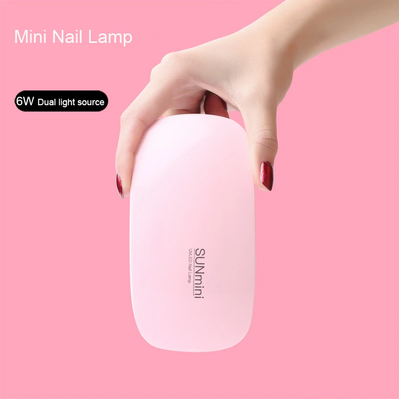 

6W Mini Nail Dryer Machine Portable 6 LED UV Manicure Lamp Home Use Nail Lamp For Drying Polish Varnish With USB Cable