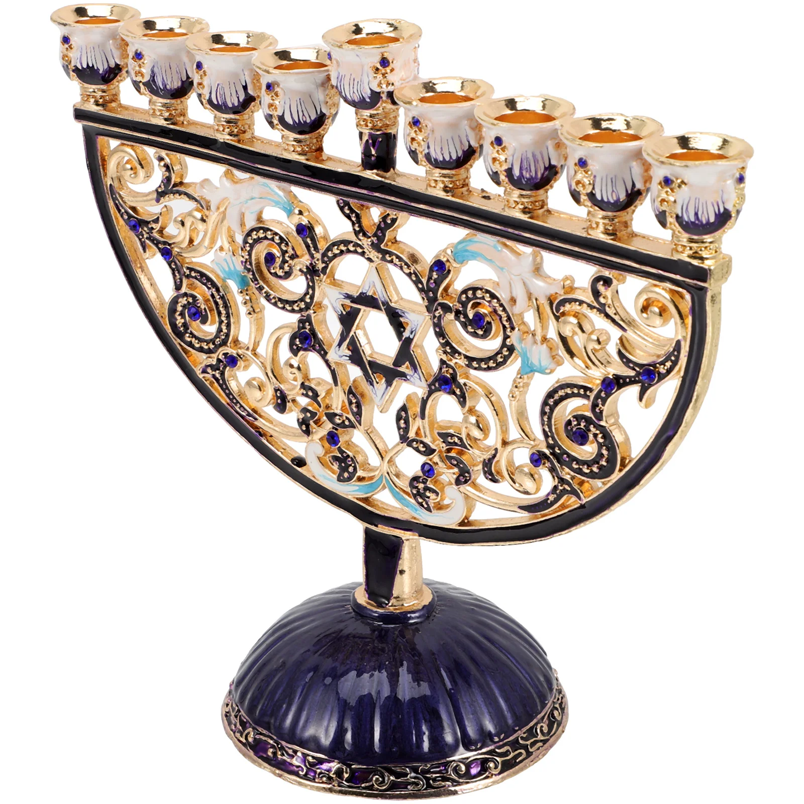

Dining Table Candlesticks Tabletop Decor Hanukkah Tealight Container for Old Fashioned Holder Ornament Metal Retro