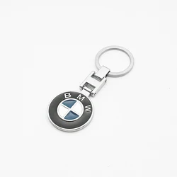 Elegant 3D Metal Emblem Leather Keychain Accessory (1Pcs BMW)