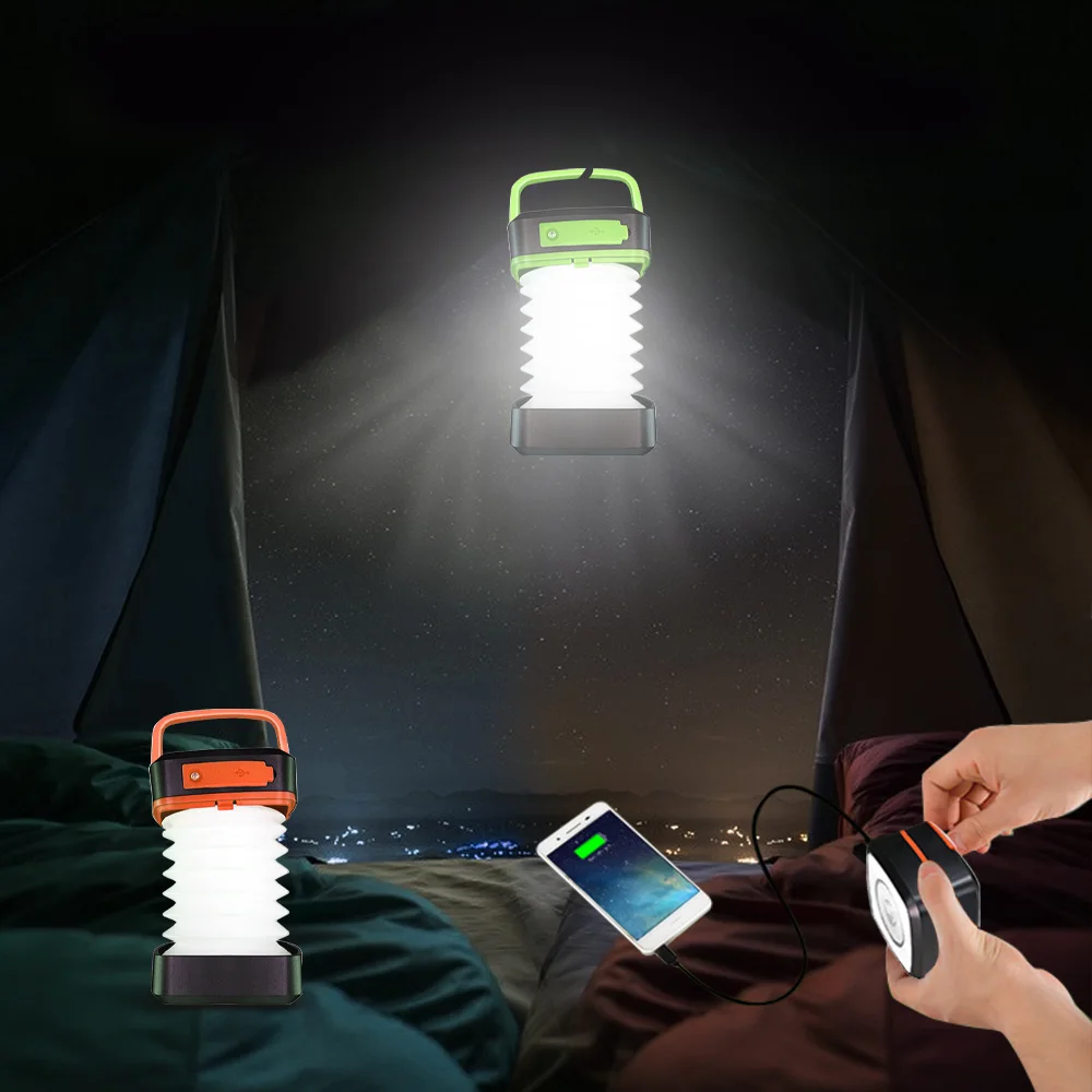 Solar Light Outdoor Foldable Waterproof Camping Lantern Led Light Rechargeable Power Bank Portable Flashlight Led Solar Lamp