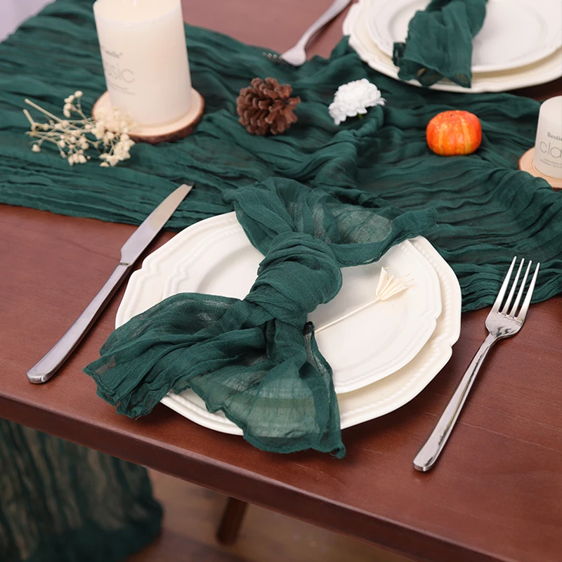 Set of 50 Gauze Cheesecloth Napkins 19.7 X 19.7 Inch Dinner Cloth Napkins With Wrinkled Decorative Cloth Napkins for Christmas