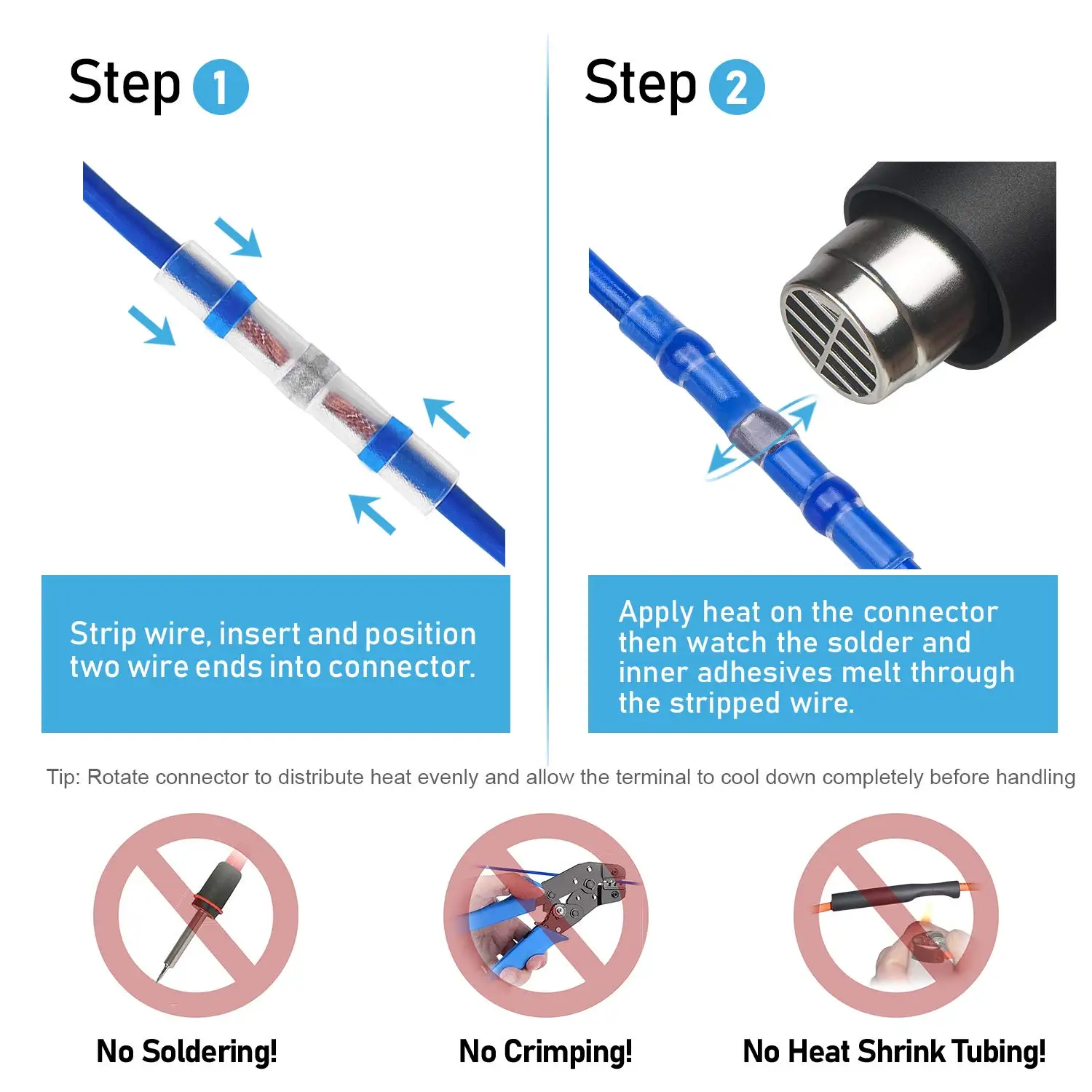Wire Connectors Heat Shrink Butt Crimp Terminals Waterproof Solder Seal 50-800Pcs wire connectors
