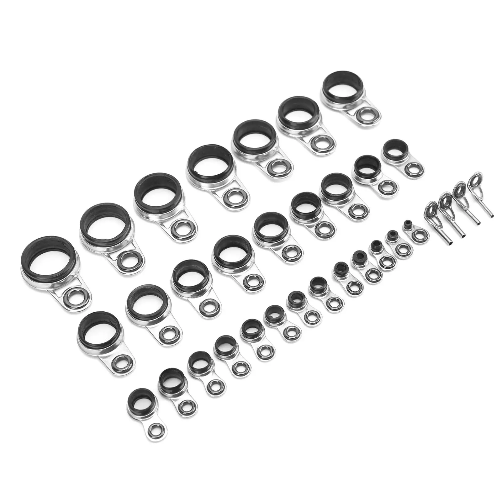 Fishing Rod Wire Top Tip Set Stainless Steel Ceramics Fishing Line Guide Rings