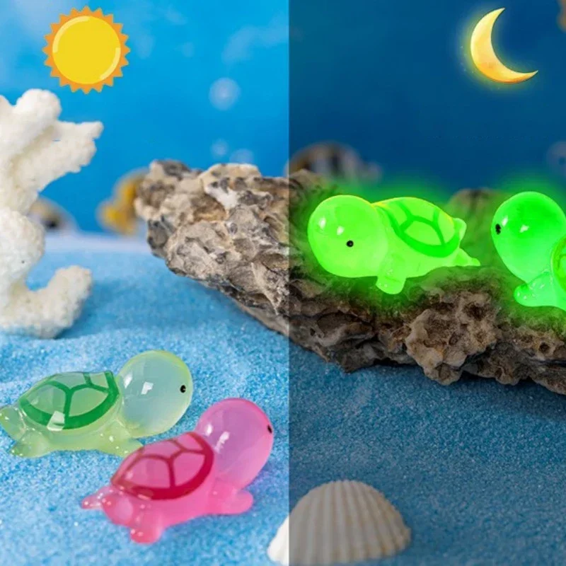 Glow in Dark Resin Sea Turtle Ornaments for Home Decor