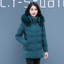 2023 New Women Down Cotton Coat Winter Jacket Female Short Loose Parkas Fashion Hooded Outwar Thick Warm Outcoat