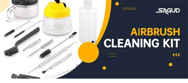 SAGUD Airbrush Cleaning Kit Clean Pot Jar with Holder and Cleaning  Brushes/Needles Double–Ended Brush AirBrush Protection Covers - AliExpress