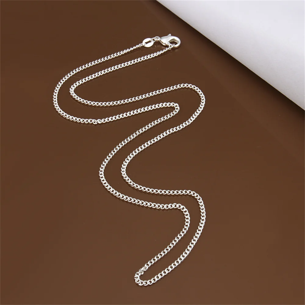 Andara 16-30'' 2MM Sideways Cuban 925 Sterling Silver Necklace Women Men Fashion Wedding Engagement Jewelry Gift