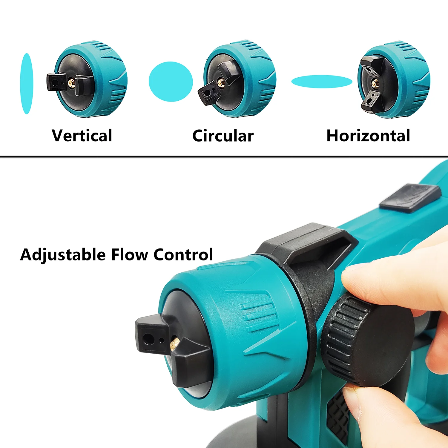 Pistola pulverizadora eléctrica, pistola eléctrica de 21 V 33.8 fl oz para  batería Makita de 18 V, pulverizador de pintura doméstica de alta potencia