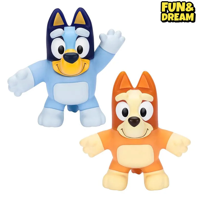 Genuine Kung Fu Hero Bluey Bluck Soft Glue Decompression Stretch Deformation Doll Children'S Toys Bluey Doll Birthday Present 6