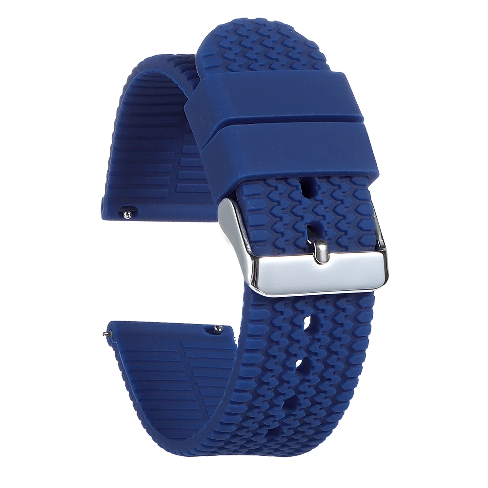 Silicone Quick Release Watch Strap - Soft Sport Waterproof Rubber Wristband Accessory