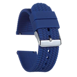 Silicone Quick Release Watch Strap - Soft Sport Waterproof Rubber Wristband Accessory - 22mm (Navy Blue)
