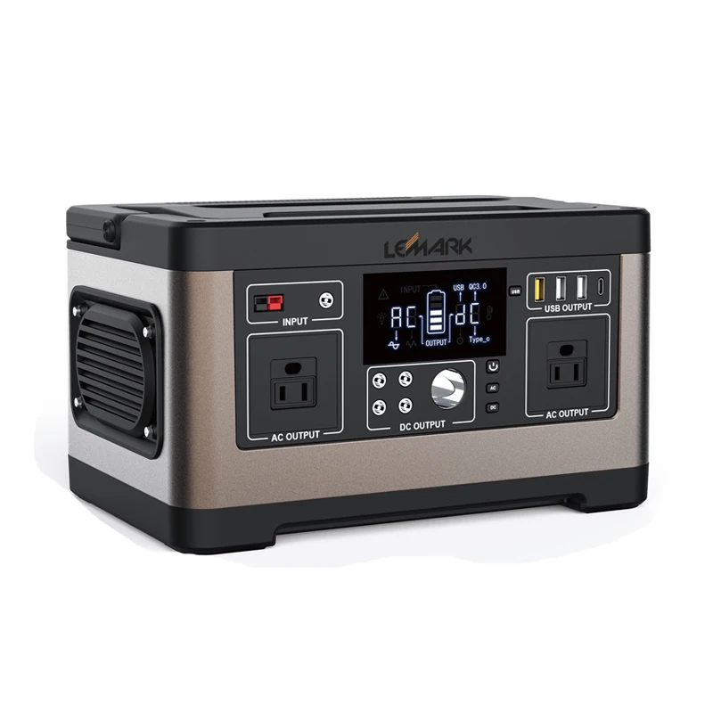 

520Wh Lithium Battery Energy Storage Solar Charger DC USB AC Output 110V 500W Rechargeable Portable Power Generator