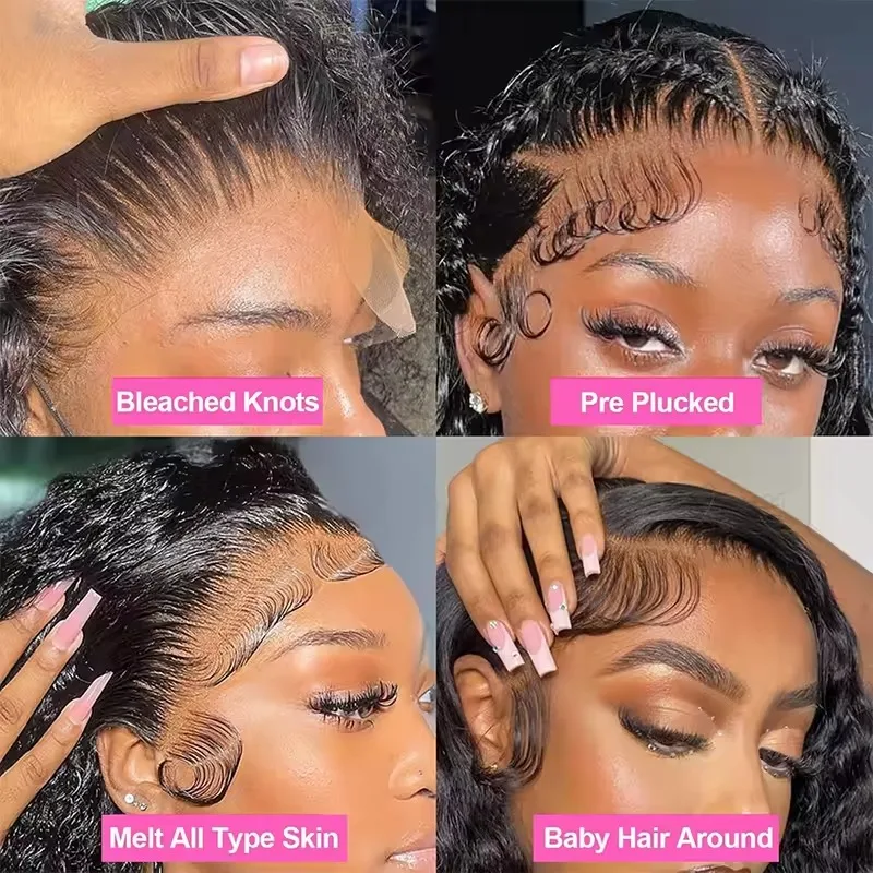 13x6 Deep Wave Frontal Wig  40 Inches Hd Lace Front Wig Curly Hair13x4 Water Wave Wig Preplucking For Black Brazilian Woman Hair 3