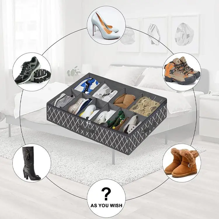 1Pc Closet Bed Shoe Storage Boxes Foldable Underbed Shoesorganizer Containers Under Bed Storage Bags Home Storage & Organization 3